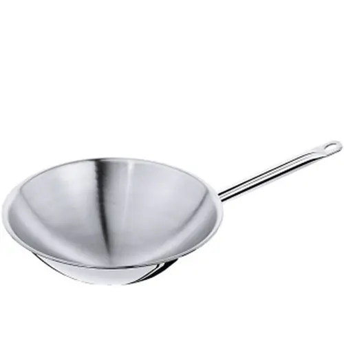 Zertifiziert Wok MULTIPLY Edelstahl Aluminium 5,5 ltr Ø 360 mm Stielgriff Boden rund