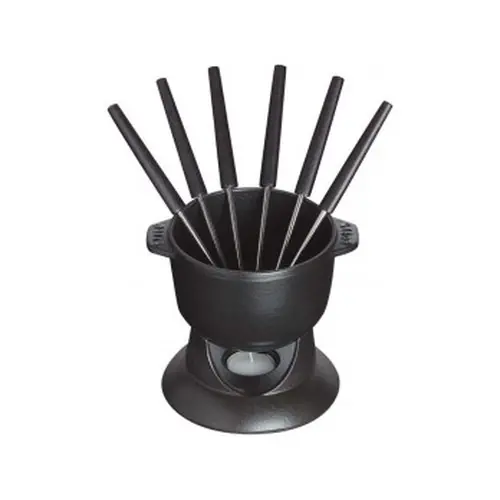 Kleines Fondueset Gusseisen schwarz 750 ml Sale