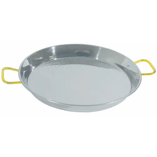 Echt Paella-, Buffetpfanne, rund, Messinggriffe, oberer Ø 34 cm
