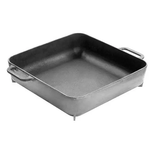 Preisreduziert B20-200055-AAE Rechteckgusspfanne mit 2 Tragegriffen, GP-600-PO, Stahlguss, 37 kg, 600 x 600 x 150 mm