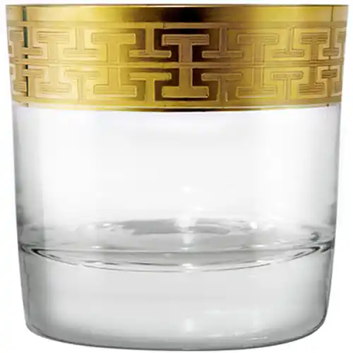 Whiskyglas HOMMAGE GOLD CLASSIC by C.S. Gr. 89 28,4 cl Mäandermuster Echtgold Sonderangebot