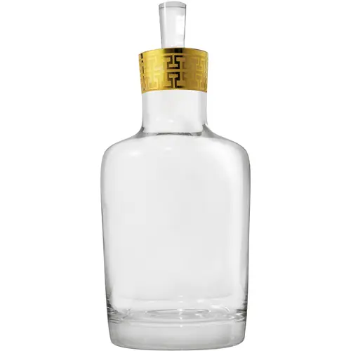 Whiskykaraffe HOMMAGE GOLD CLASSIC by C.S. HOMMAGE GOLD CLASSIC by C.S. Gr. 0,5l Glas Mäandermuster Echtgold 500 ml H 250 mm mit Stopfen Schneller Versand