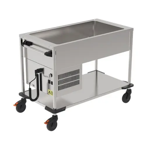 Zubringerwagen kühlbar GN 3/1 Wanne Griff stirnseitig Preisreduziert