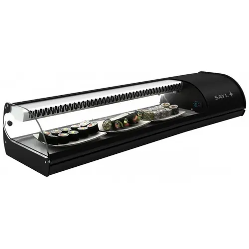 Geprüft Kühlvitrine Royal Cooling Sushi 4 230 Volt 4 Behälter GN 1/3 - 40 mm Kompressor rechts