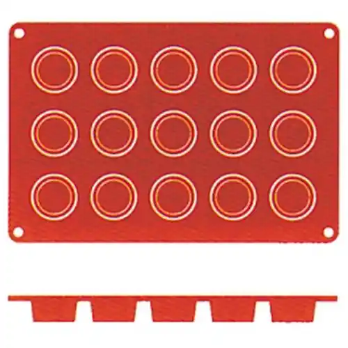 Billig Backmatte • rund 15 Mulden Muldenmaß Ø 40 x 20 mm L 300 mm B 175 mm