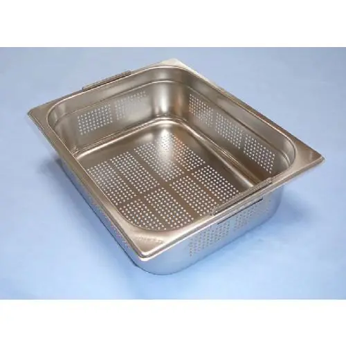 GN Behälter GN 1/2 x 100 mm BGN1/2-100 P gelocht Edelstahl 0,8 mm Fallgriffe Top-Seller