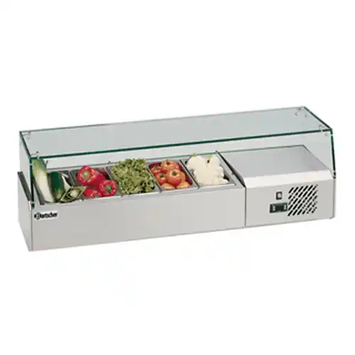 Heißes Angebot Kühlaufsatz mit Glasscheiben für 5 x GN 1/4, 150 mm
