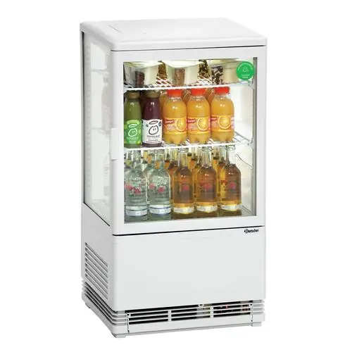 Echt Mini-Kühlvitrine weiß 58 ltr 230 Volt 2 Borde