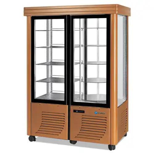 Panorama-Kühlvitrine 800G BAROCCO 5 runde Glasböden 5 Roste Heißes Angebot