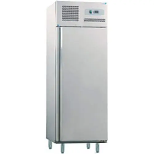 Edelstahl-Umluft-Gewerbetiefkühlschrank GN 2/1 "TKU 736", 700 l, verdampferfreier Innenraum, Boden m. Hygieneradien, selbstschließende Tür mit Schloss, B 730 x T 810 x H 2050 mm, -18 bis -22 °C, 230 V/645 W Sichere Zahlung
