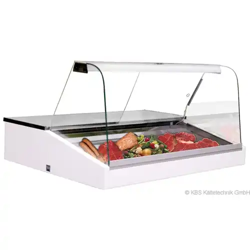 Top-Seller Mehrzweckvitrine Basic 170 weiß 230 Volt Frontscheibe gerundet