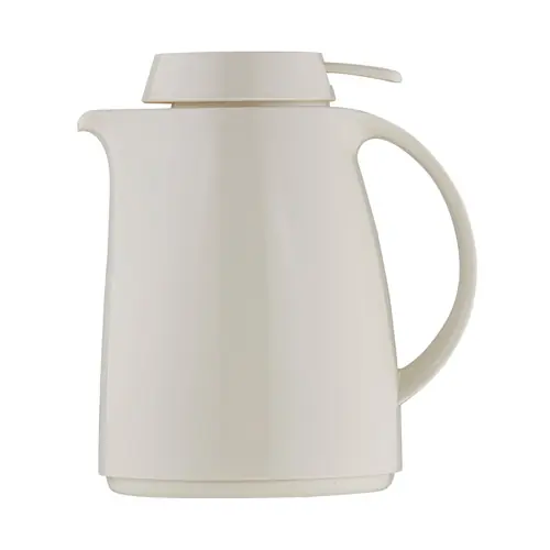 Ausverkauf Isolierkanne SERVITHERM 0,3 ltr weiß Vakuum-Hartglas Drehverschluss H 172 mm