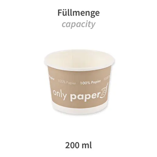 Abverkauf Suppenbecher Einweg 200 ml NATURE Star Only Paper Pappe Ø 90 mm
