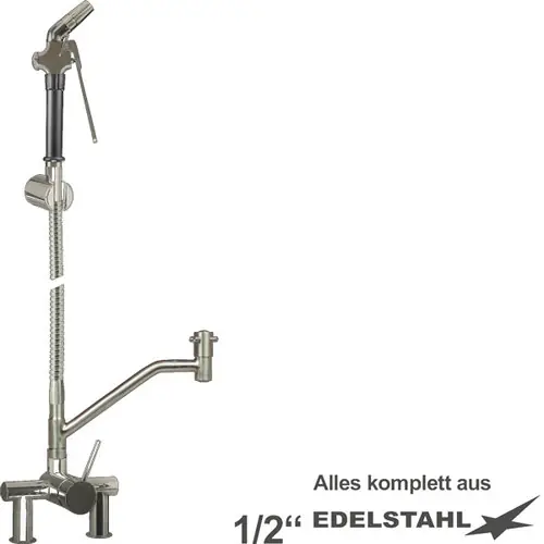 Garantierte Lieferung Mehrzweck-Reinigungsset xaria Hebelmischer Zweiloch Standarmatur Brause schmal Schlauchlänge 800 mm