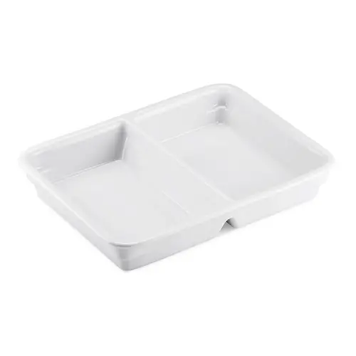 Markenware Menüschale Porzellan rechteckig weiß 2 Fächer 235 mm x 175 mm H 40 mm