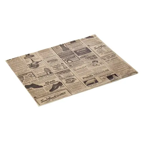 Burgerpapier Wrap & Go braun schwarz Zeitungsmotiv 340 mm x 280 mm Solange Der Vorrat Reicht