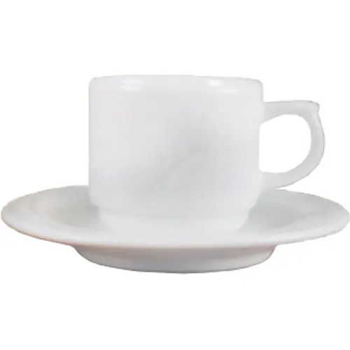 Bestseller RESTPOSTEN Kaffeetasse ARCADIA mit Henkel 100 ml Porzellan weiß mit Relief H 59 mm
