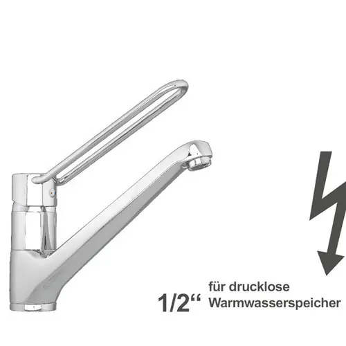 Spültischbatterie zena langer Ringhebel für drucklose Speicher Ausladung 250 mm Ausverkauf