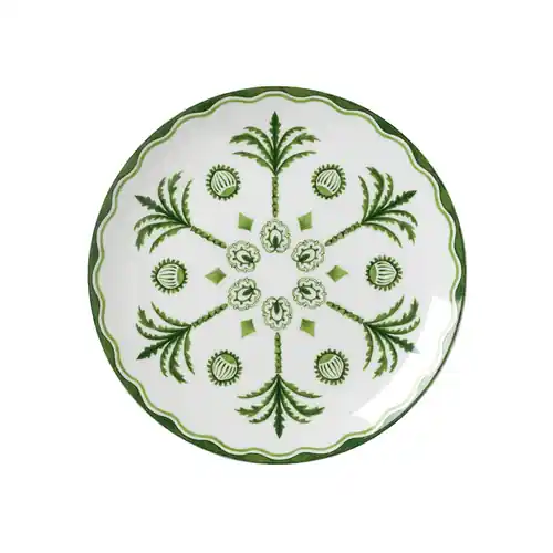 Beliebt Teller SULTAN`S GARDEN Bone China Ø 210 mm weiß grün