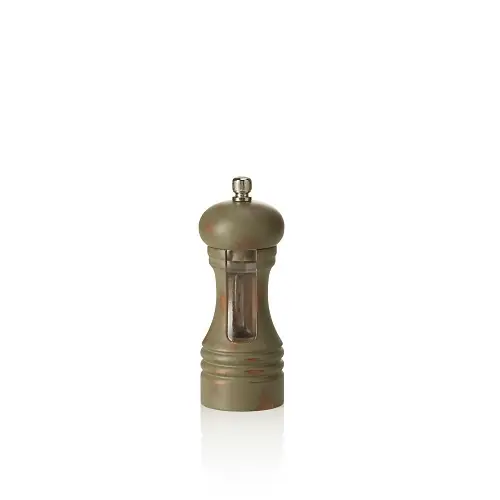 Abverkauf Salzmühle Vintage Window Ø 55 mm H 150 mm Mahlwerk aus Edelstahl