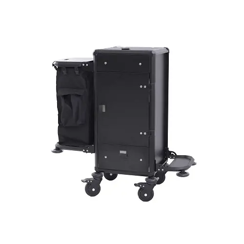 Zimmerservicewagen schwarz 1 Schublade 1 Wäschesack 500 mm x 500 mm H 1100 mm Preis Gesenkt