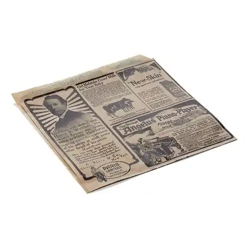 Aktuell Takeawaytüte Wrap & Go Zeitungsmotiv braun schwarz 130 mm x 140 mm