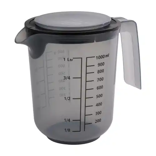 Rührbecher 1 ltr mit Deckel Spritzschutz PP grau Markenware