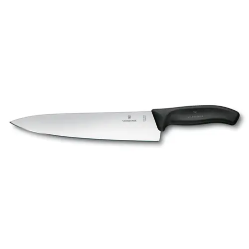 Kochmesser SWISS CLASSIC Klingenlänge 25 cm glatter Schliff Grifffarbe schwarz L 38,6 cm Mega-Angebot