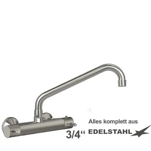 Sonderangebot Wandbatterie ETHERM 3/4" Edelstahl Ausladung 300 mm C-Auslauf schräg