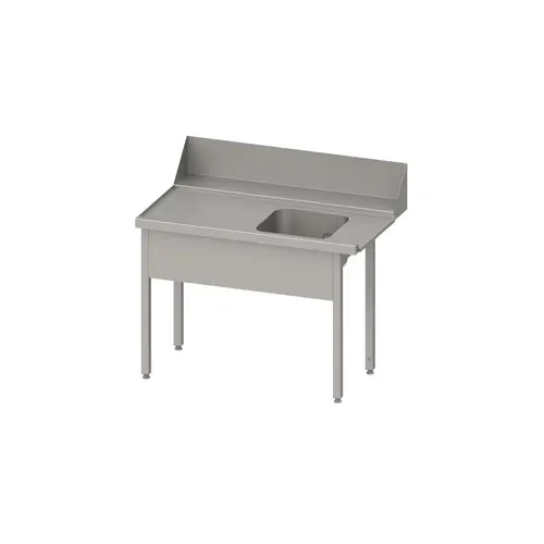 Meistverkauft Zulauftisch "PRO", Korbführung mit Gefälle, ohne Grundboden, mit einem Becken, 800x750x880 mm, Anbauseite links, mit Aufkantung 200 mm und Beckenblende, verschweißt