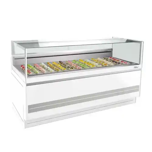 Echt Eckkühlvitrine COMETA PAST 90° DX rechts 1770 mm x 970 mm H 1220 mm