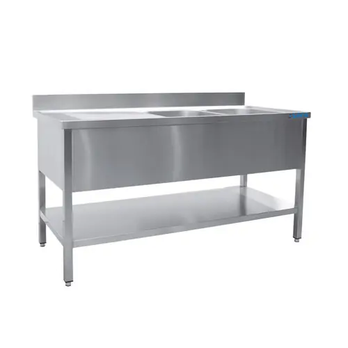 Spültisch 2 Becken Abtropffläche links B 1200 x T 700 mm Bestseller