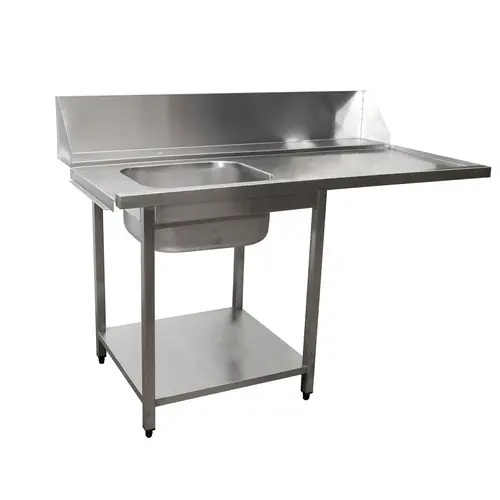 Zulauftisch Spülmaschine links 1600 x 700 x H 900 mm mit Aufkantung Grundboden Markenware