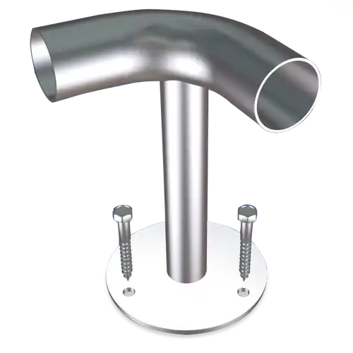 Röhrenförmiger Eckstoßfänger für den Boden aus Edelstahl 210x38 x H 200 mm Preiswert