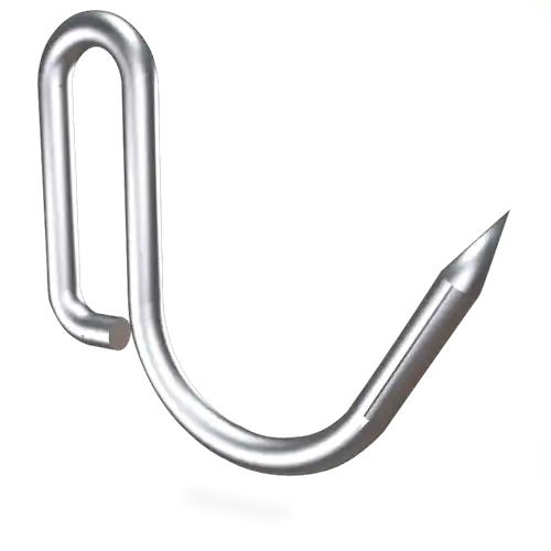 Fleischhaken aus Edelstahl mit Spitze in J-Form 55 x 5 x 8 mm Geprüft