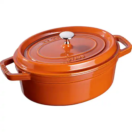 Top-Preis Kokotte 5,5 ltr Gusseisen mit Deckel zimtfarben Ø 310 mm angegossene Griffe