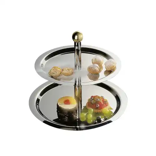 Etagère FINESSE Edelstahl 2 Ablageflächen Ø 320 mm Ø 380 mm H 300 mm Online Kaufen