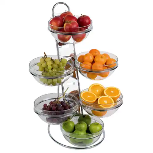 Ausverkauf Buffet-Leiter BIG Kunststoff Glas 6 Ablageflächen 390 mm x 310 mm H 660 mm
