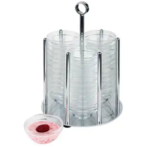 Schälchenspender MEDIUM mit 36 Glasschalen Geschirr-Ø 75 mm Anzahl Geschirrstapel 3 Markenware