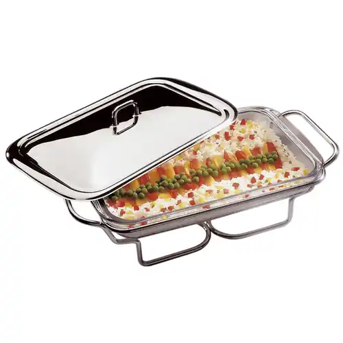 Top-Preis Servierschale abnehmbarer Deckel Stövchen Glaseinsatz Deckel 3 ltr L 470 mm H 215