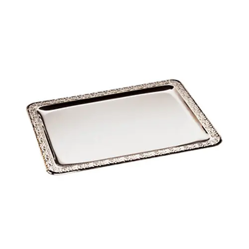 Tablett SCHÖNER ESSEN Edelstahl 0,5 mm Reliefrand L 500 mm B 360 mm Preiswert