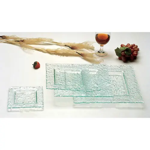 Platte, viereckig, Glas, 25 x 25 cm Neue Ware