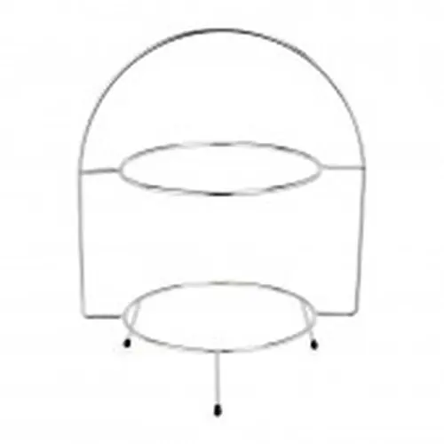 Ausverkauf Etagère Edelstahl 2 Ablageflächen H 380 mm