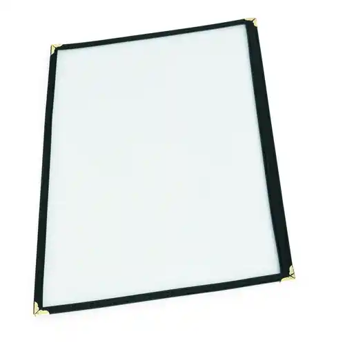 Speisekartenmappe 1 Blatt (2 Seiten) DIN A4 schwarz transparent Wochenendangebot