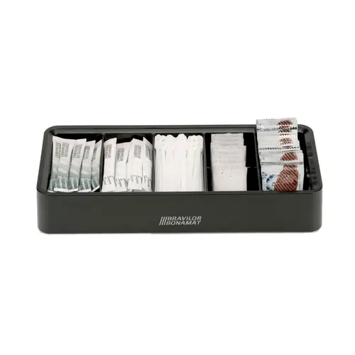 Zutatenbox Kunststoff schwarz 5 Ablageflächen 343 mm x 144 mm H 63 mm Preiswert