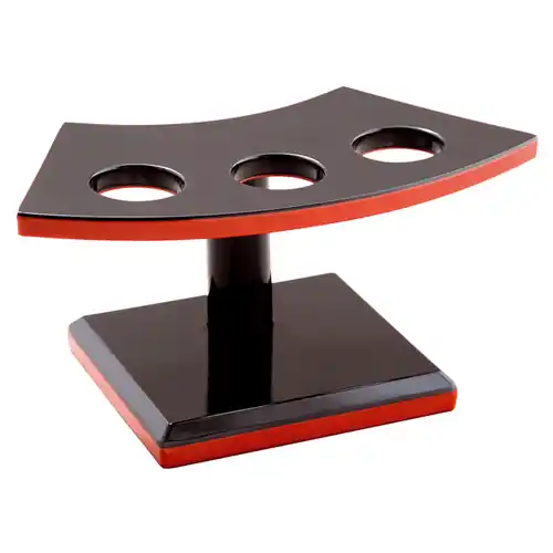 Temaki-Ständer Holz schwarz 3 Öffnungen 180 mm x 90 mm H 80 mm Sonderaktion