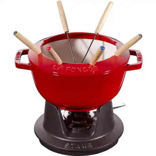 Fondue-Set Gusseisen kirschrot 2350 ml Online Kaufen