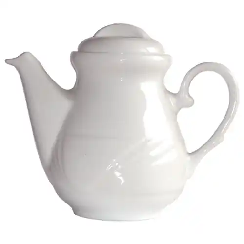 Kaffeekanne ARCADIA Porzellan mit Deckel weiß H 125 mm Abverkauf