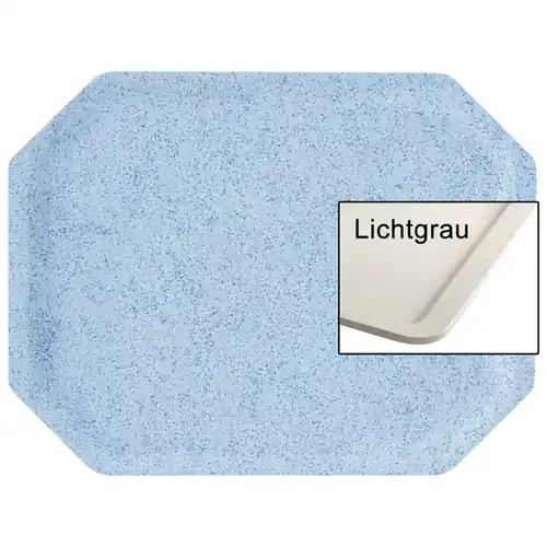 Versa Tablett Polyester lichtgrau achteckig 424 mm x 325 mm Kracherpreis