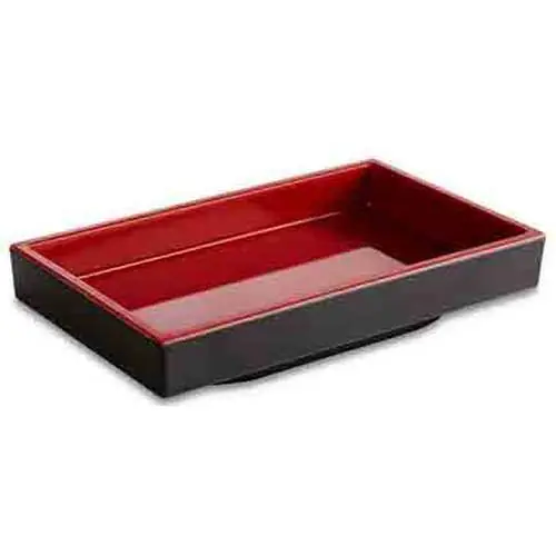 Sichere Zahlung Schale ASIA PLUS 150 ml Melamin rot schwarz 155 mm x 95 mm H 30 mm